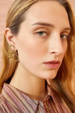 Ulla Johnson Hammer Chain Flower Stud