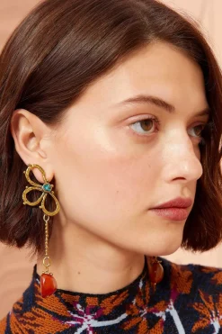 Ulla Johnson Hammered Chain Flower Drop Oredobber