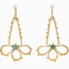 Ulla Johnson Hammered Chain Hoop Flower Drop Earring