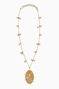Ulla Johnson Hammered Chain Organic Stone Pendant