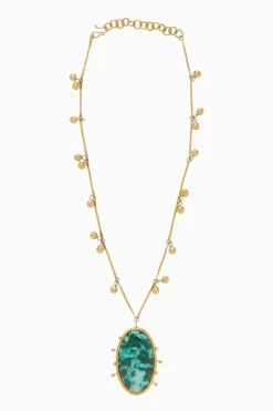 Ulla Johnson Hammered Chain Organic Stone Pendant